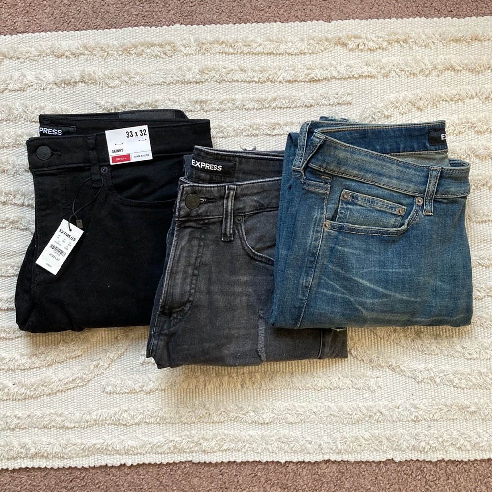 3 pair of mens Express jeans